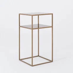 Table d'appoint carrée à deux étages gold en métal 30 x 60 cm Tensio 2 - Custom Form