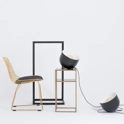 Table d'appoint carrée à deux étages gold en métal 30 x 60 cm Tensio 2 - Custom Form