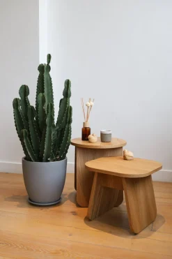 Table d'appoint carrée en bois de chêne huilé 40x40x35cm Momoko - EMKO