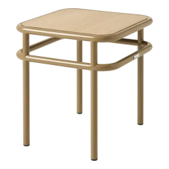 Table d'appoint carrée en chêne clair et acier brun vert 44x44x45,5cm UD - Tolix