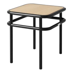 Table d'appoint carrée en chêne clair et acier noir foncé 44x44x45,5cm UD - Tolix