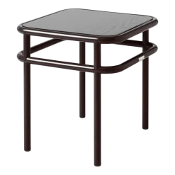 Table d'appoint carrée en chêne noir et acier brun noir 44x44x45,5cm UD - Tolix