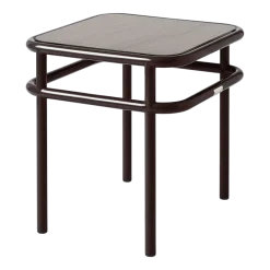 Table d'appoint carrée en chêne teinté et acier brun noir 44x44x45,5cm UD - Tolix