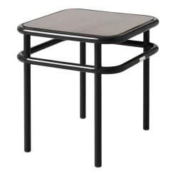 Table d'appoint carrée en chêne teinté et acier noir foncé 44x44x45,5cm UD - Tolix
