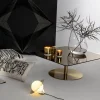 Table d'appoint carrée en fer plaqué laiton et en verre cuivré Flash - Tom Dixon