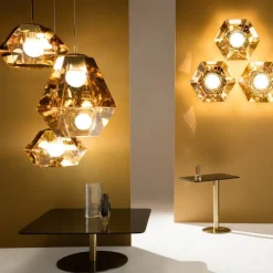 Table d'appoint carrée en fer plaqué laiton et en verre cuivré Flash - Tom Dixon