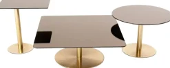 Table d'appoint carrée en fer plaqué laiton et en verre cuivré Flash - Tom Dixon