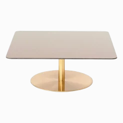 Table d'appoint carrée en fer plaqué laiton et en verre cuivré Flash - Tom Dixon