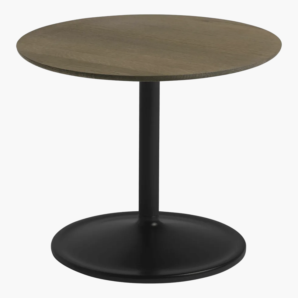 Table d'appoint chêne fumé et aluminium noir D 41 x H 40 cm Soft - Muuto