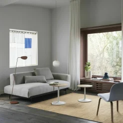 Table d'appoint chêne fumé et aluminium noir D 41 x H 40 cm Soft - Muuto