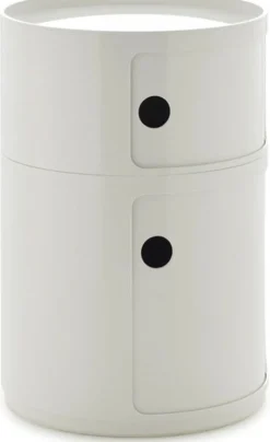 Table d'appoint design blanc 2 tiroirs Componibili Big - Kartell