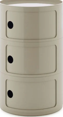 Table d'appoint design dove gray 3 tiroirs Componibili Big - Kartell
