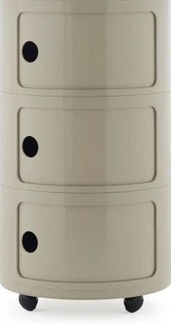 Table d'appoint design dove gray 3 tiroirs Componibili Big - Kartell