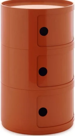 Table d'appoint design orange 3 tiroirs Componibili Big - Kartell