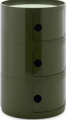 Table d'appoint design vert 3 tiroirs Componibili Big - Kartell