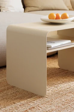 Table d'appoint en acier beige cashew 60x40cm Cosmo - Metallbude