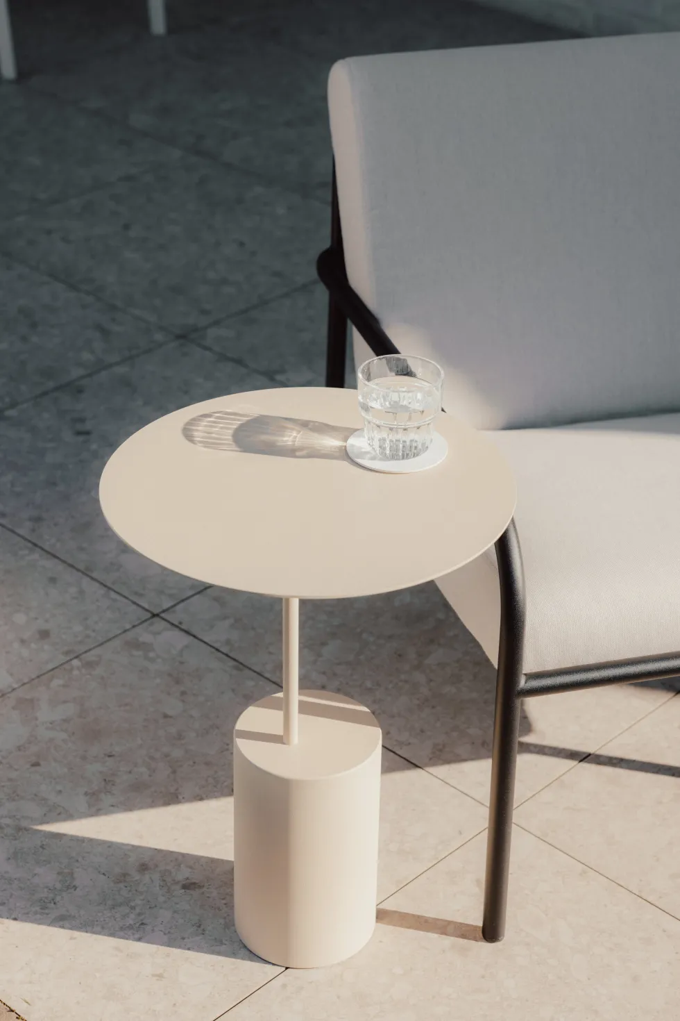 Table d'appoint en acier beige 40cm Ciro - Metallbude