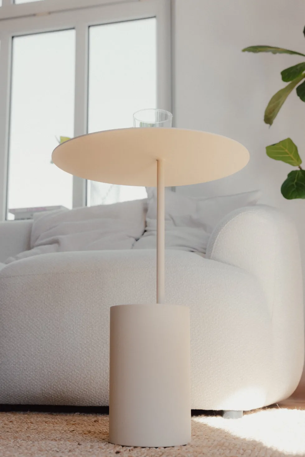 Table d'appoint en acier beige 40cm Ciro - Metallbude
