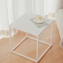 Table d'appoint en acier blanc 40x40cm Soli X - Metallbude
