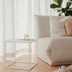Table d'appoint en acier blanc 40x40cm Soli X - Metallbude