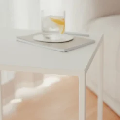 Table d'appoint en acier blanc 40x40cm Soli X - Metallbude
