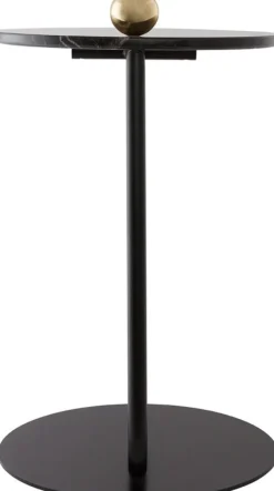 Table d'appoint en acier et travertin noir 40x60cm Castellum - AYTM