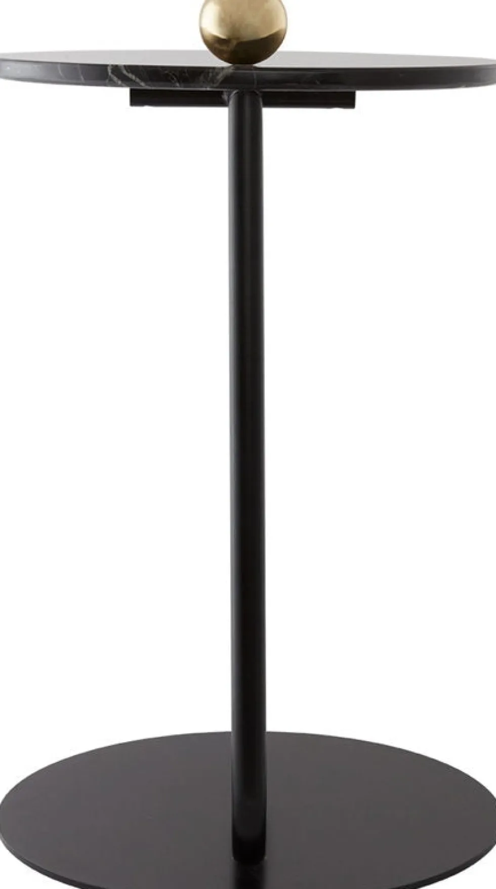 Table d'appoint en acier et travertin noir 40x60cm Castellum - AYTM