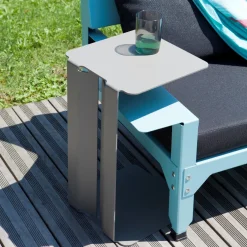 Table d'appoint en acier noir Leste - Matière Grise