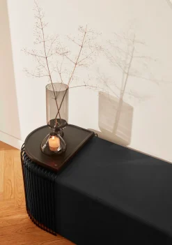 Table d'appoint en acier noir 34x48cm Curva - AYTM