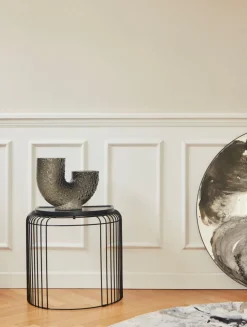 Table d'appoint en acier noir 34x48cm Curva - AYTM
