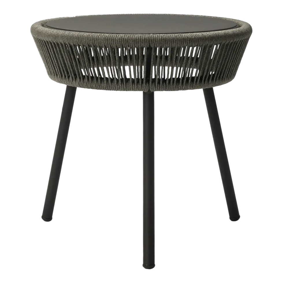 Table d'appoint en aluminium et corde gris 51cm Loop - Vincent Sheppard