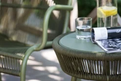 Table d'appoint en aluminium et corde terracotta 51cm Loop - Vincent Sheppard