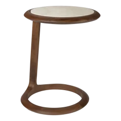 Table d'appoint en bois d'acacia et mabre 41x45x55cm Doppio - Zuiver