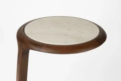 Table d'appoint en bois d'acacia et mabre 41x45x55cm Doppio - Zuiver