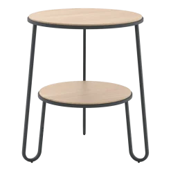 Table d'appoint en bois de chêne et acier gris ardoise 44,5x50,5cm Anatole - Hartô