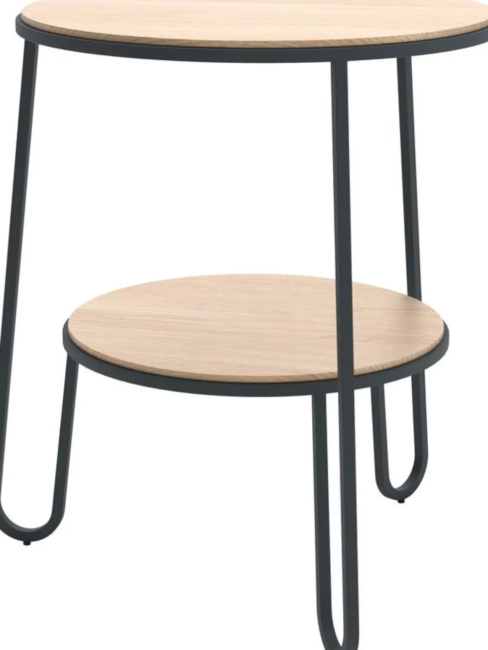 Table d'appoint en bois de chêne et acier gris ardoise 44,5x50,5cm Anatole - Hartô