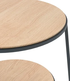 Table d'appoint en bois de chêne et acier gris ardoise 44,5x50,5cm Anatole - Hartô