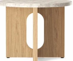 Table d'appoint en chêne et marbre kunis breccia 40 x 50 cm Androgyne - Audo