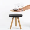Table d'appoint en chêne et noire 42 cm Batea - Woodendot