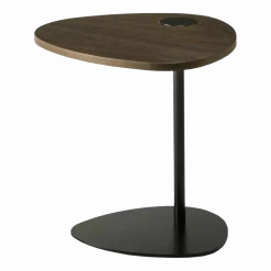 Table d'appoint en chêne fumé et piétement noir Hug - Meme Design