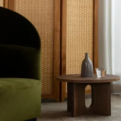 Table d'appoint en chêne massif teinté foncé 40 x 50 cm Androgyne - Audo