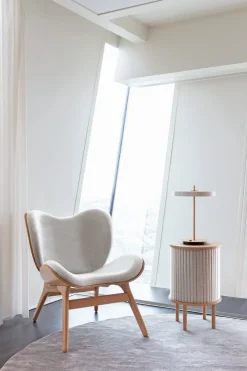 Table d'appoint en chêne naturel gris clair 59,3 x 38 cm Audacious - UMAGE