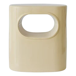 Table d'appoint en faïence crème 26x36x39cm Space - HKliving
