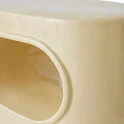 Table d'appoint en faïence crème 26x36x39cm Space - HKliving