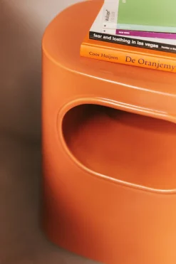 Table d'appoint en faïence orange 26x36x39cm Space - HKliving