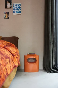 Table d'appoint en faïence orange 26x36x39cm Space - HKliving
