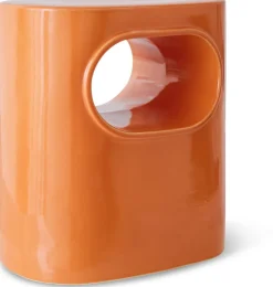 Table d'appoint en faïence orange 26x36x39cm Space - HKliving