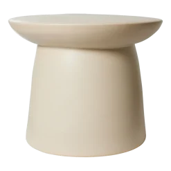 Table d'appoint en grès beige 46 x 37cm Earthenware - HKliving