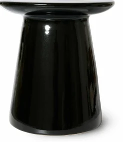Table d'appoint en grès noir brillant - HKliving