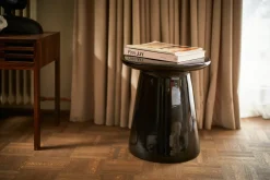 Table d'appoint en grès noir brillant - HKliving
